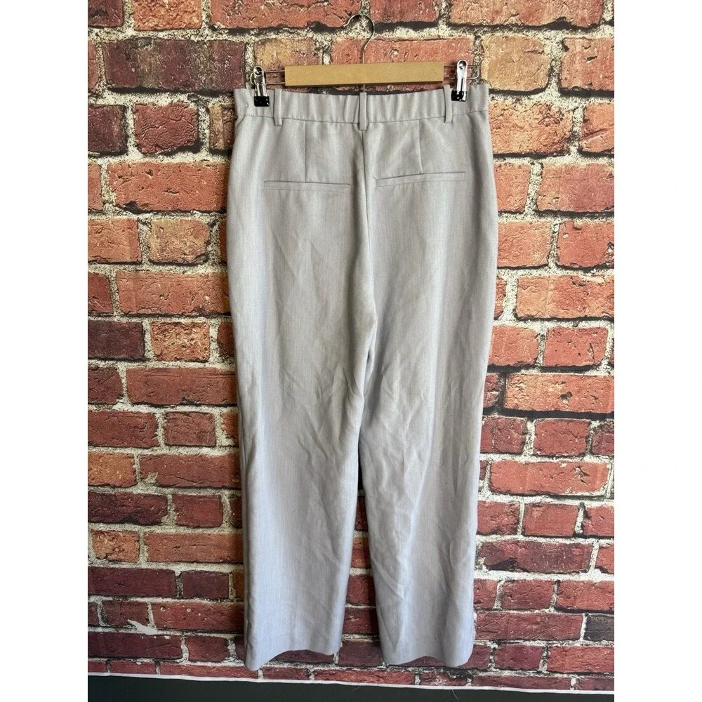 Abercrombie & Fitch Womens Gray Straight Leg Pleated Trouser Pants Size 10 - Picture 2 of 5